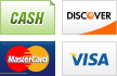 We accept Cash, Discover, MasterCard and Visa.